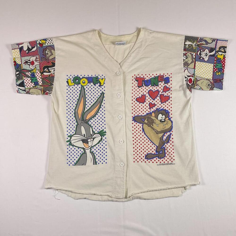 Vintage 1994 Looney Tunes Button Up Baseball Jersey | Sun Sportswear